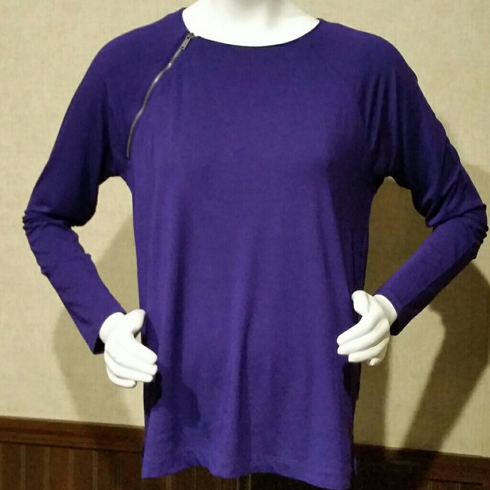 Purple Long Sleeve Top by Calvin Klein Size M